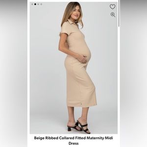 Maternity Ribbed Midi Dress